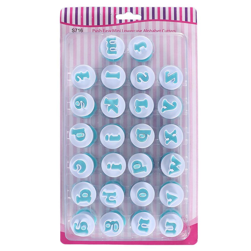 26 Upper and Lower Case Letters and Numbers Cookie Spring Press Die Fondant Cake Printing Press Die Cutting Die Baking Tool
