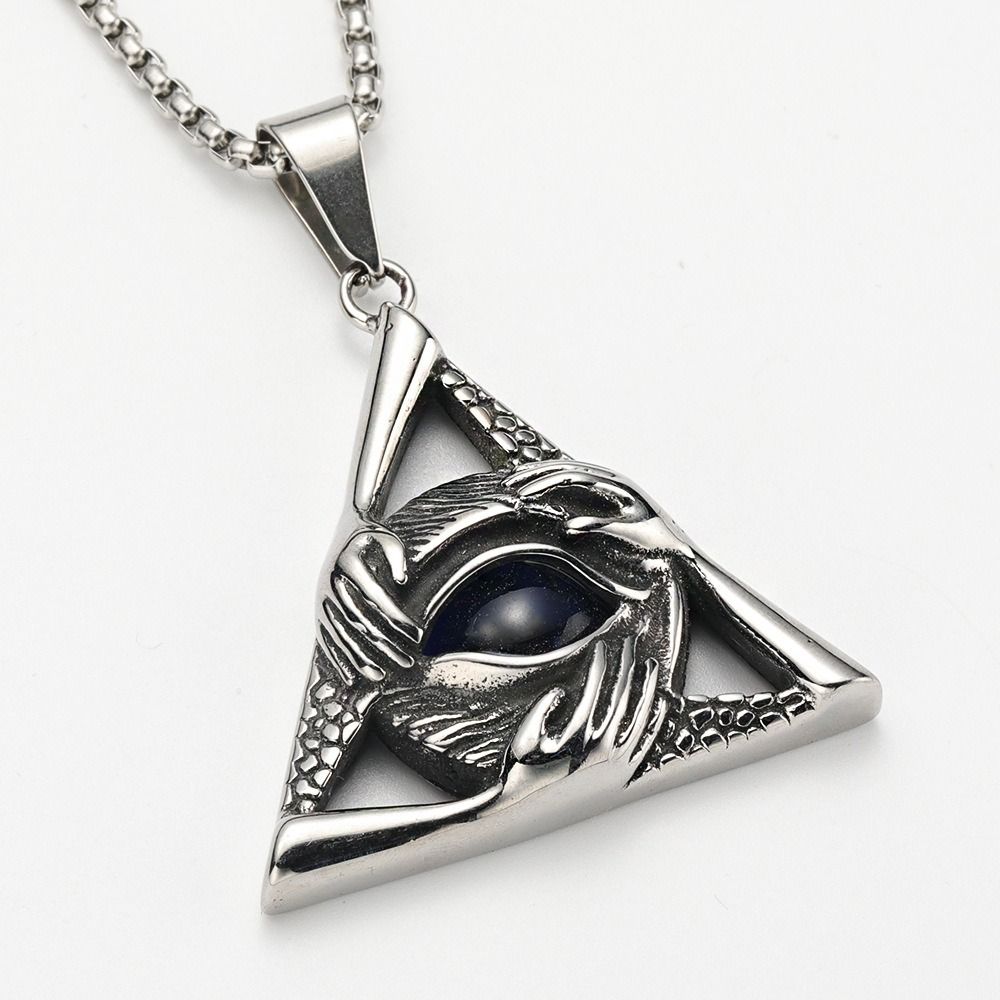 Delicate Devil's Eye Necklace Triangle Women Pendant Necklace Valentine's Day Gift