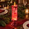 Flameless Candle Lantern Christmas LED Lamp, Glimmering Glitter Glow with Sparkling Room Ornament Simulated Flame, Holiday Tabletop Decoration