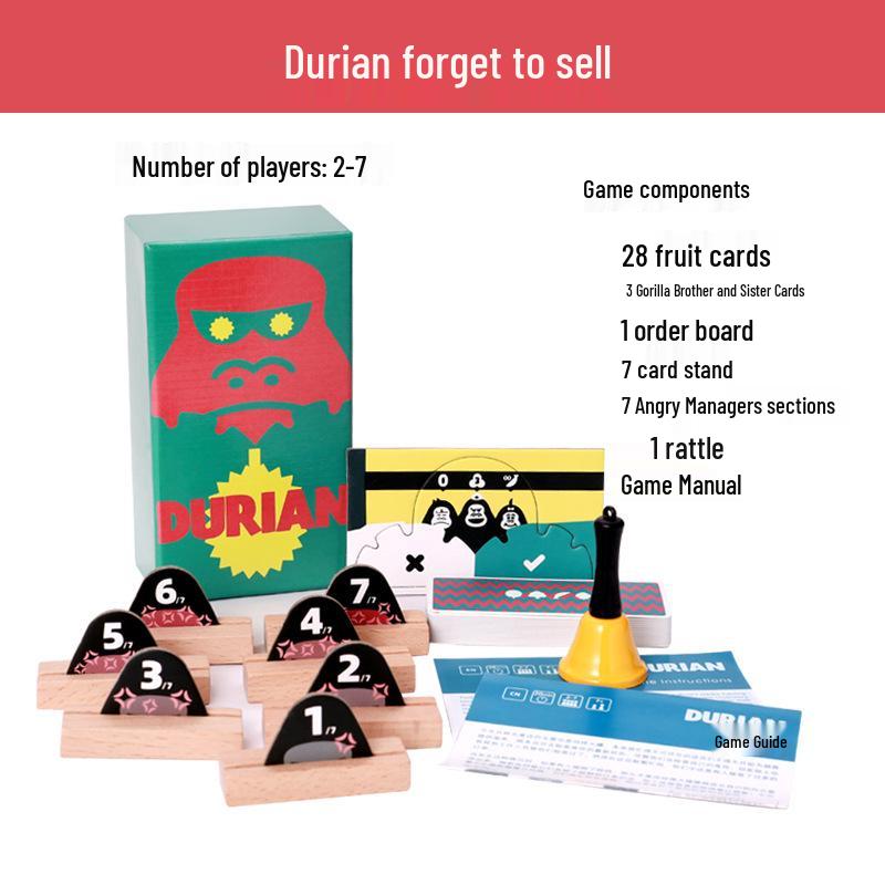 Durian Tabletop Card Game: Bilingual Fun for 2-7 Players—Perfect for Family Gatherings