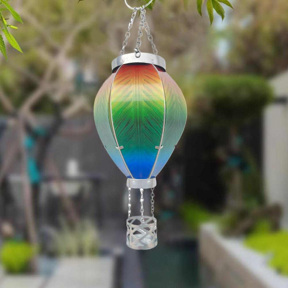 Hot Air Balloon Paper Lantern Solar Lantern IP65 Waterproof Garden Hanging Decor LED Light Birthday Wedding Christmas Decoration