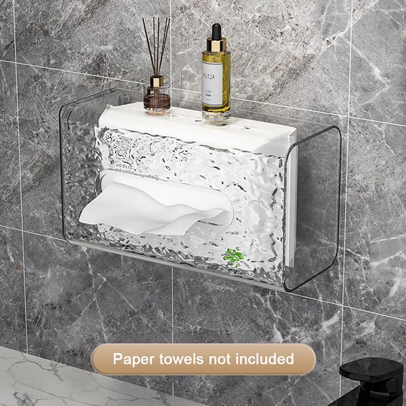 

Коробка для зберігання рушників для обличчя, Пластикова коробка для серветок, Настінна креативна коробка для зберігання серветок, Багатоцільова прозора коробка для серветок