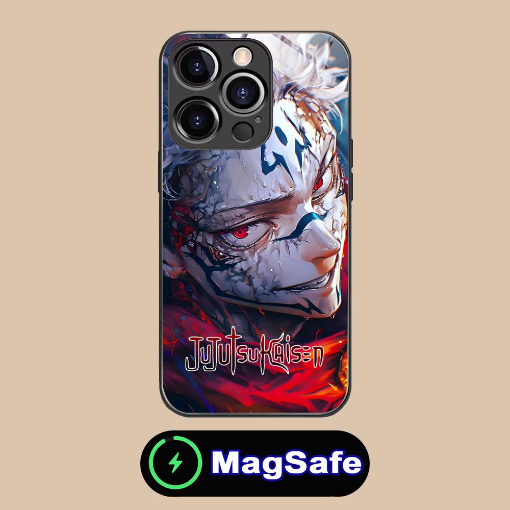 Jujutsu Kaisen Sukuna Mobile Phone Case for iPhone 17 16 15 14 13 12 11 Pro Max Plus Mini MagSafe Glass Colour Cover Cover