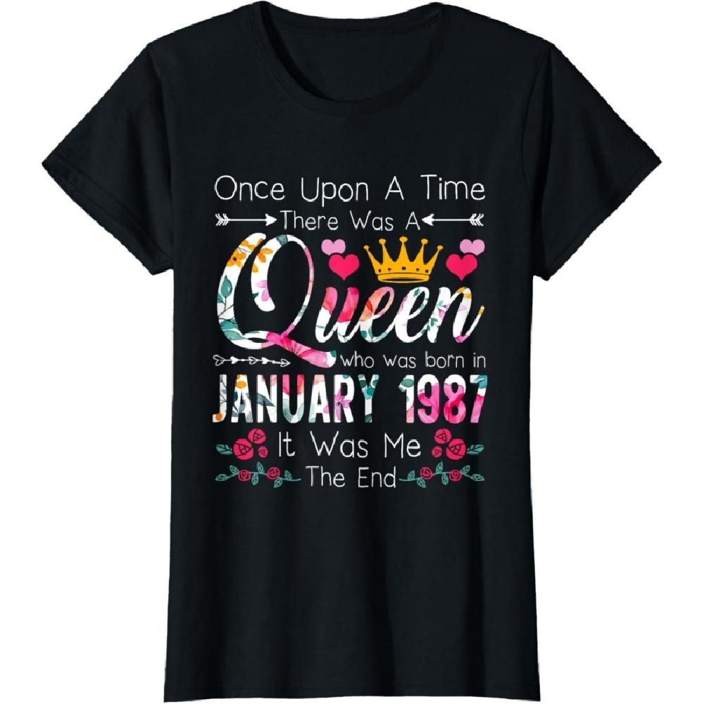 

36 Years Old Girls 36th Birthday Queen January 1987 T-Shirt XXXXXL