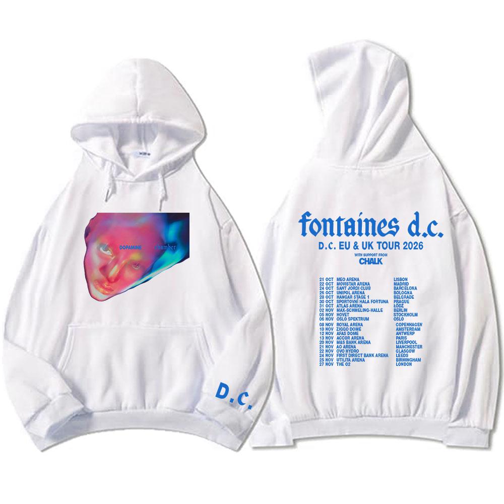 Fontaines D.C. Hoodies DOPAMINE Chamber DC EU & UK Tour 2026 Sweatshirt Long Sleeve Casual Hooded Pullovers Graphic Print Hoody