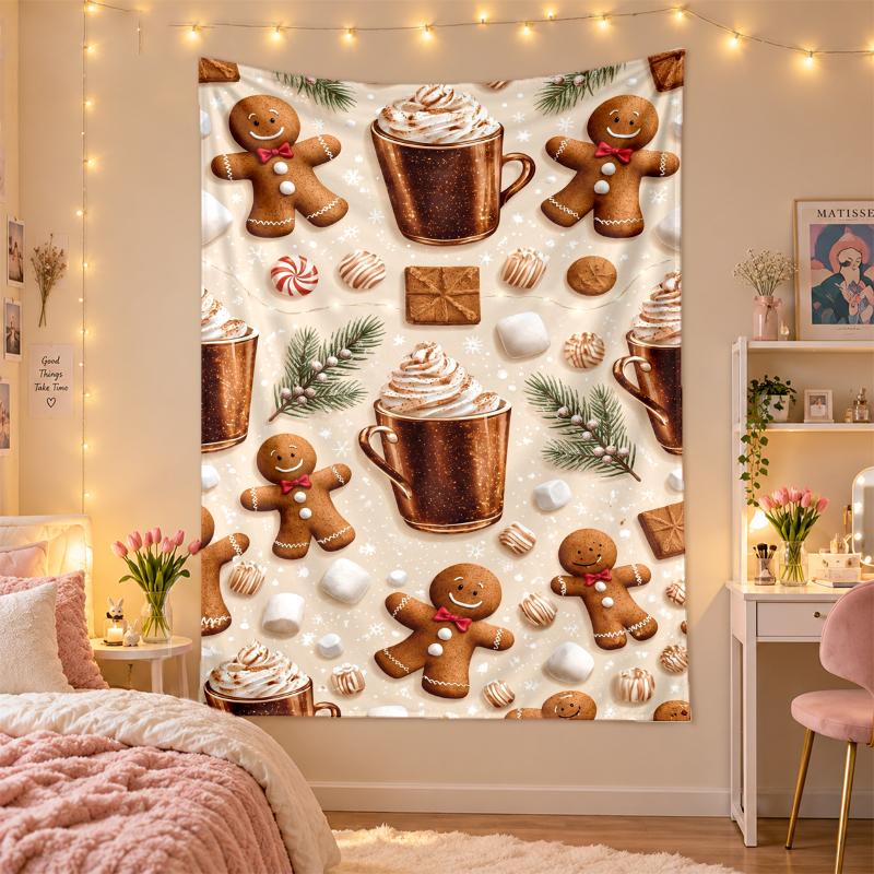 Christmas Printed Tapestry Wall Hanging For Bedroom Living Room Wall Decor Holiday Gift