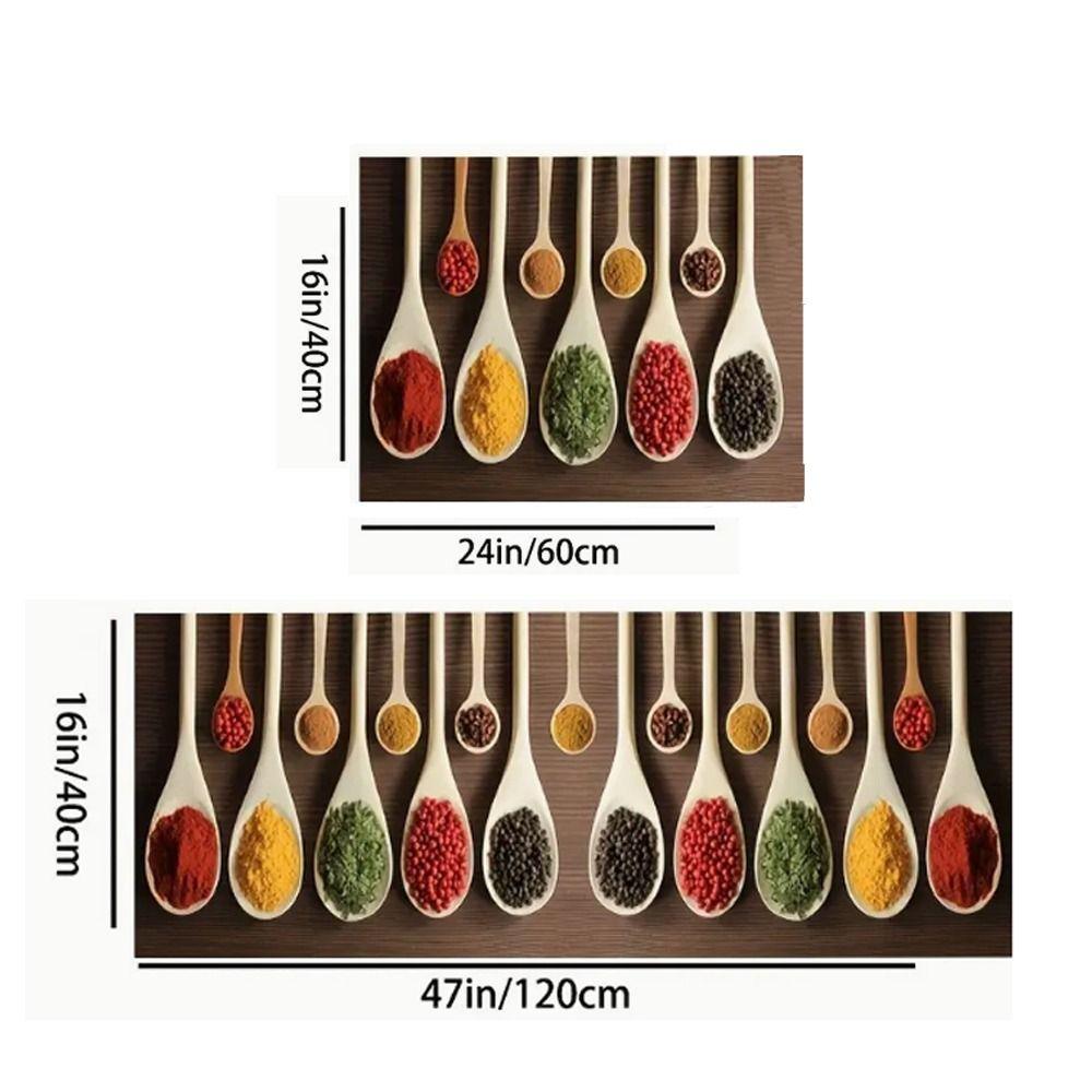 Waterproof Spices Kitchen Carpet Anti-fouling Spices Rug Skin Friendly Spices Kitchen Mat  Kitchen