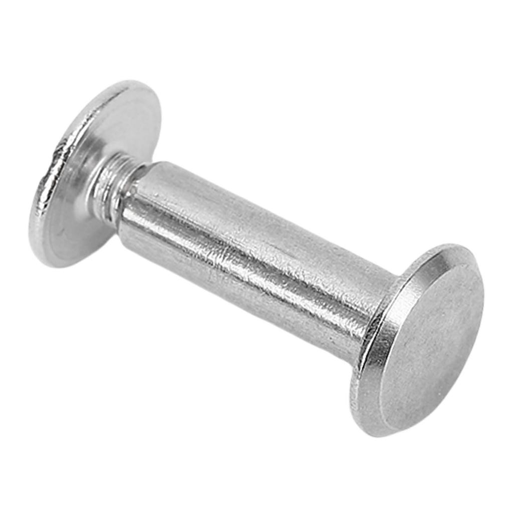 50 Sets Rivet and Screw M3.5 Stainless Steel Flat Round Head Rivet Fastener Set for Leather Crafts