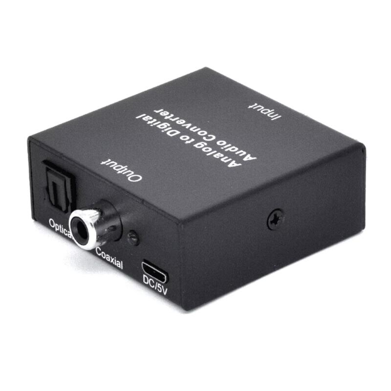 Digital to Analog Audio Converter Optical Fiber Coaxial Signal to Analog Spdif Stereo- 3.5MM RCA- Amplifier Decoder-