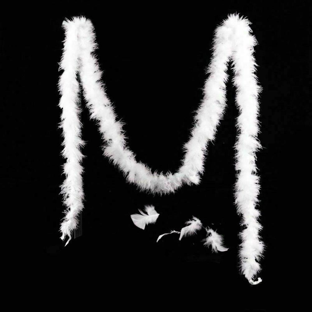 2m White Feather Christmas Tree with Ribbon & Wreath Party Decor