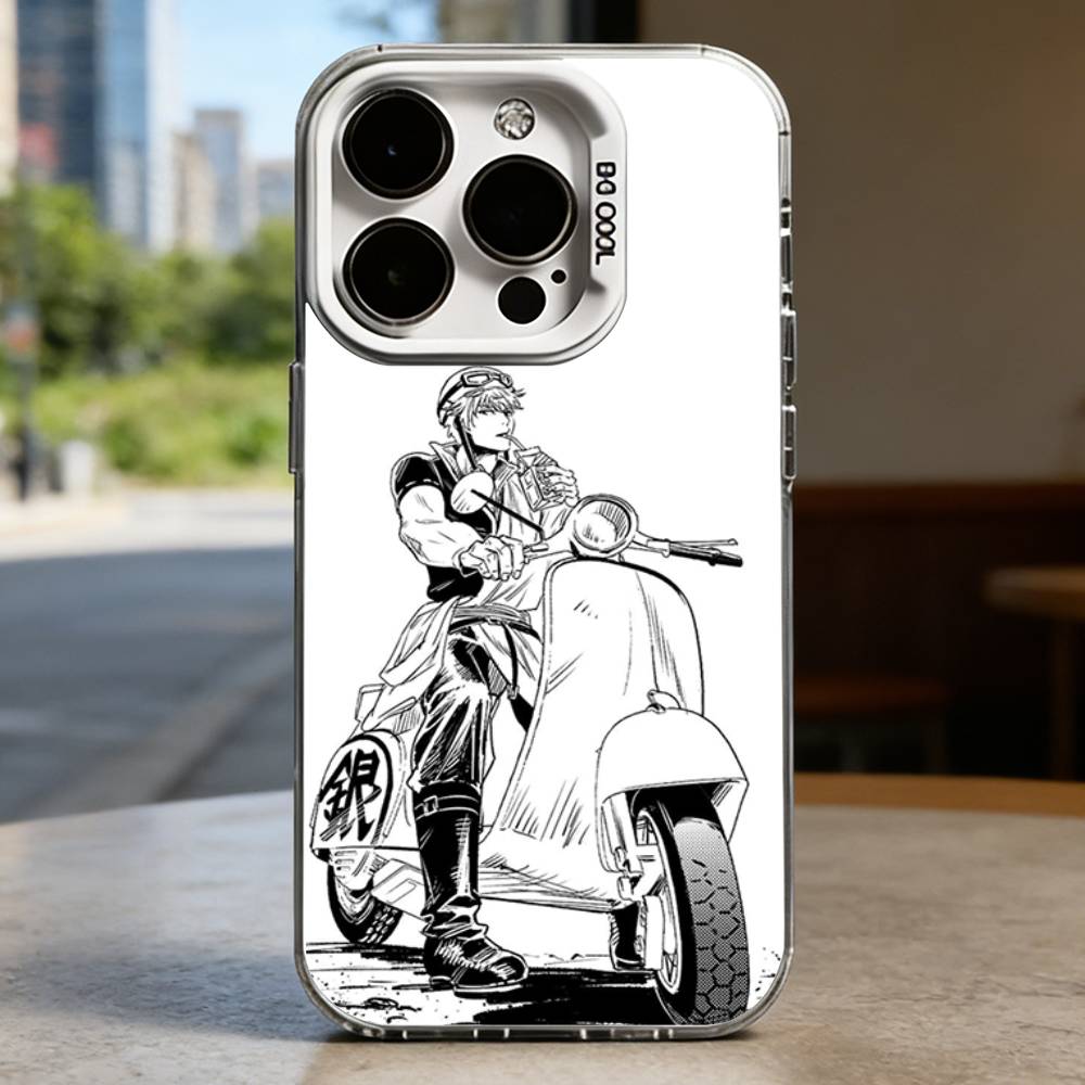 Amine G-Gintama White Shockproof Phone Case For iPhone 16,15,14,13,12,11,Pro,XS,Max,Plus,Mini,SE