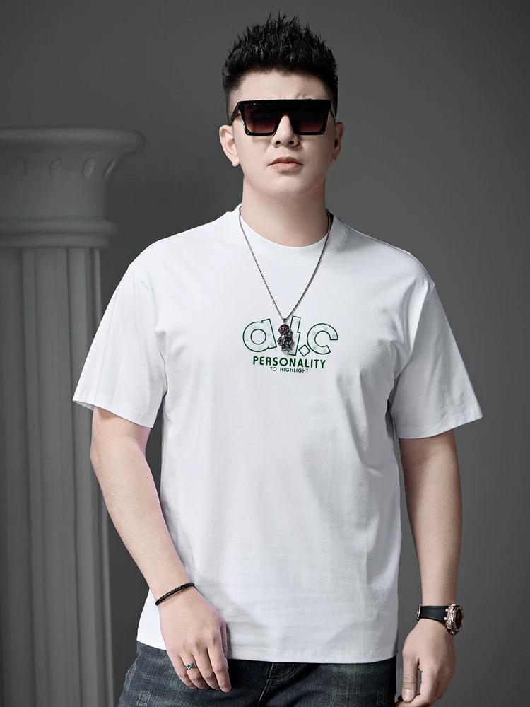 European Men's Trendy Brand Letter-Printed Short-Sleeved T-Shirt 2025 New Summer Loose Round-Neck Half-Sleeved Casual Top
