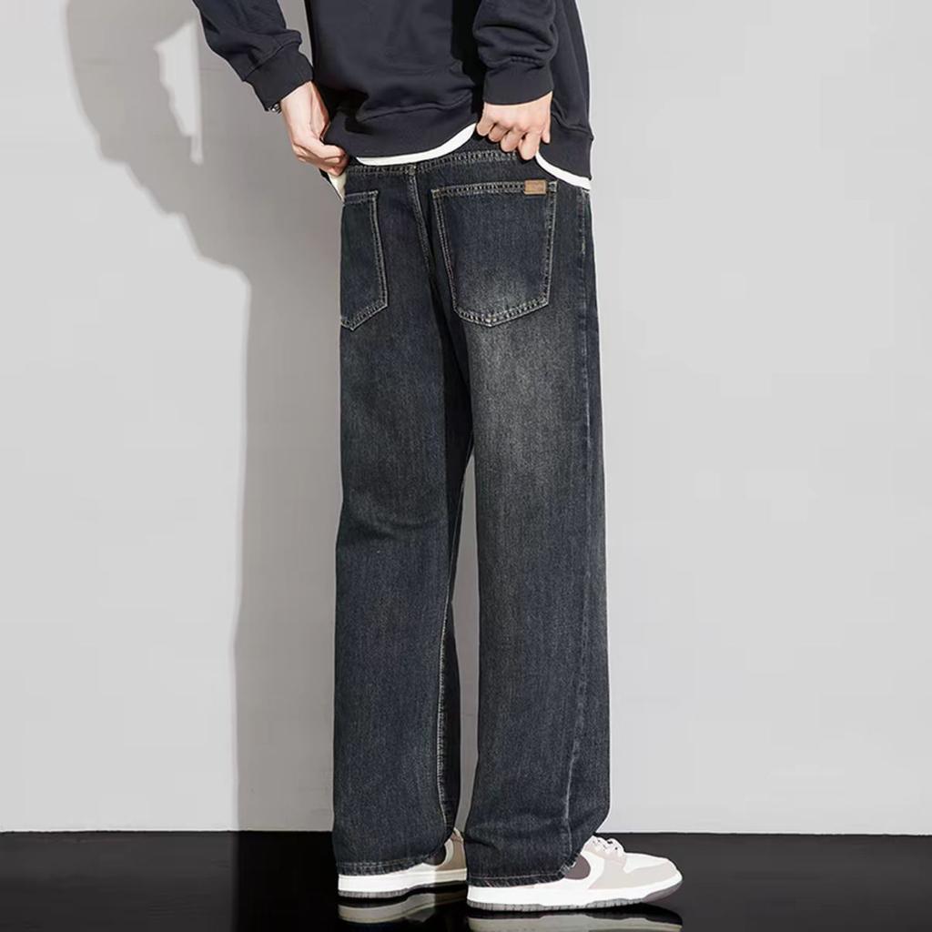 Spring and Summer New Jeans Wide-leg Pants Drape Men's Loose and Versatile Straight-leg Pants Show Height Casual Trousers Wholesale