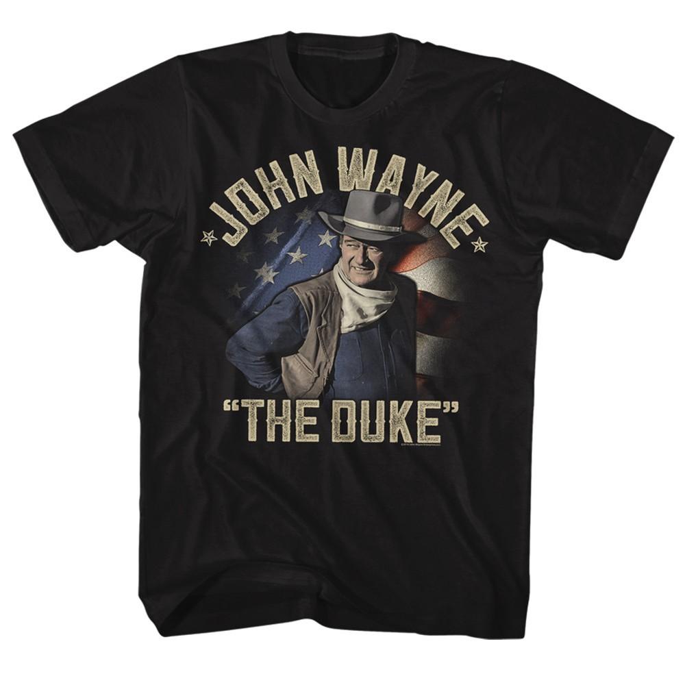 John Wayne T-Shirt New THE DUKE RETURNS in 100% Black Cotton in Sizes SM5XL Unisex T-Shirt S