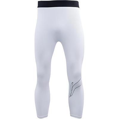Color Block Slim Fit Stretch Knit Cropped Sports Pants Men Bottoms White AUQS059-2