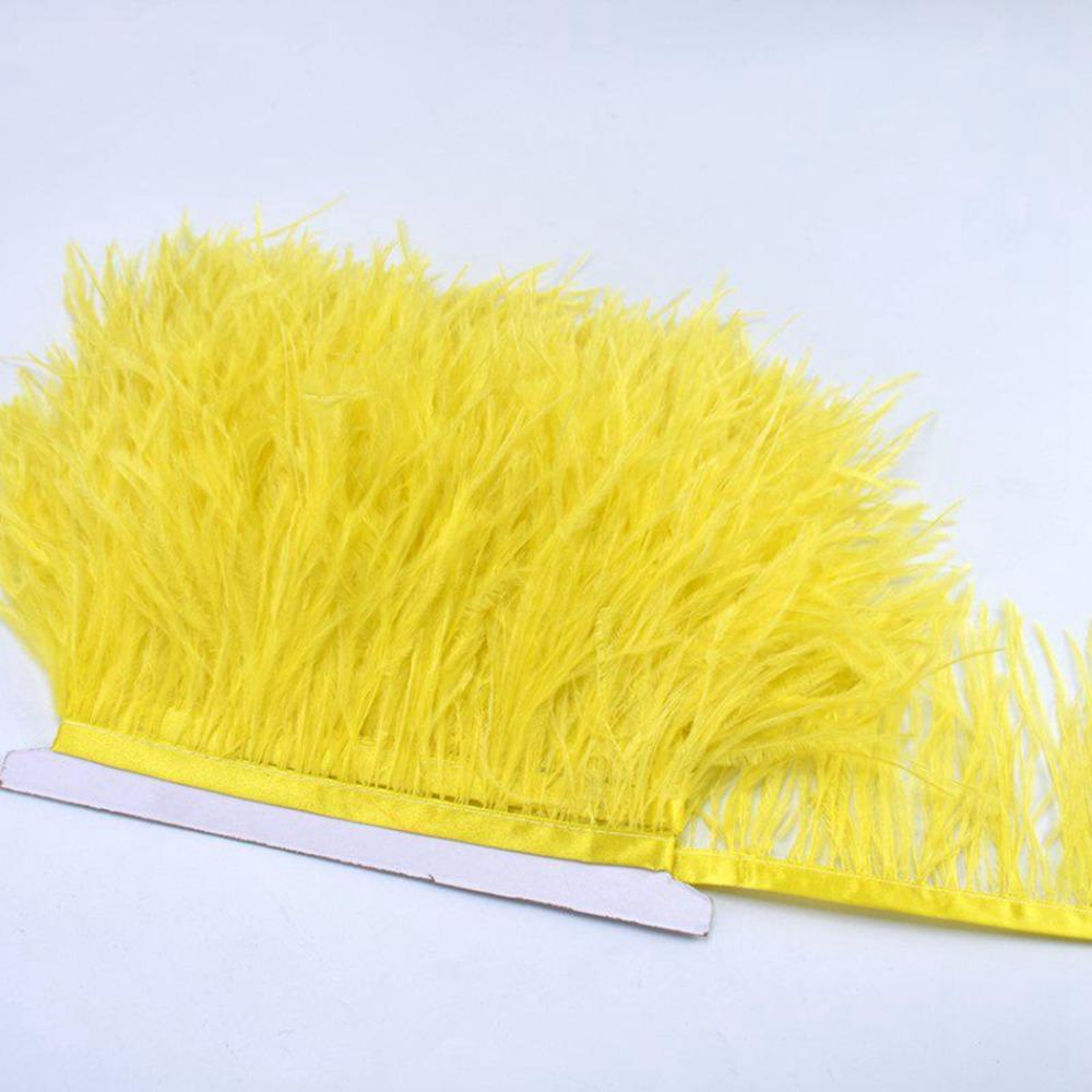 Feather1 Meter Ribbon Tassel Natural Ostrich Feathers 8-10cm Wide Fluffy Texture Ostrich Feathers Trim Sewing Decoration Apparel Fabric