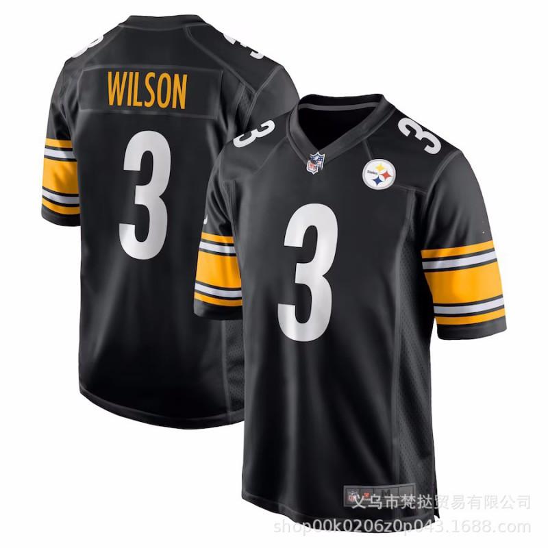 Camiseta de Fútbol Americano NFL Pittsburgh Steelers para Hombre y Mujer Manga Corta Algodón Cuello en V Ropa Deportiva de Equipo
