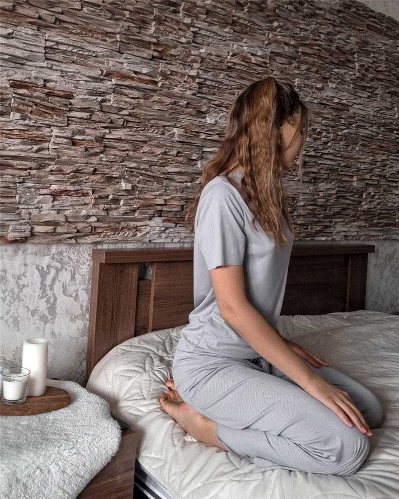 Set casual de vară pentru femei, din două piese largi, pentru acasă