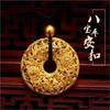 Gold Color Necklace with Ancient Buddhist Eight Treasures and Safe Buckle Pendant for Men and Women