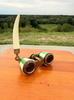 Vintage Green Opera Glasses with Leather Case – Brass & Enamel Binoculars