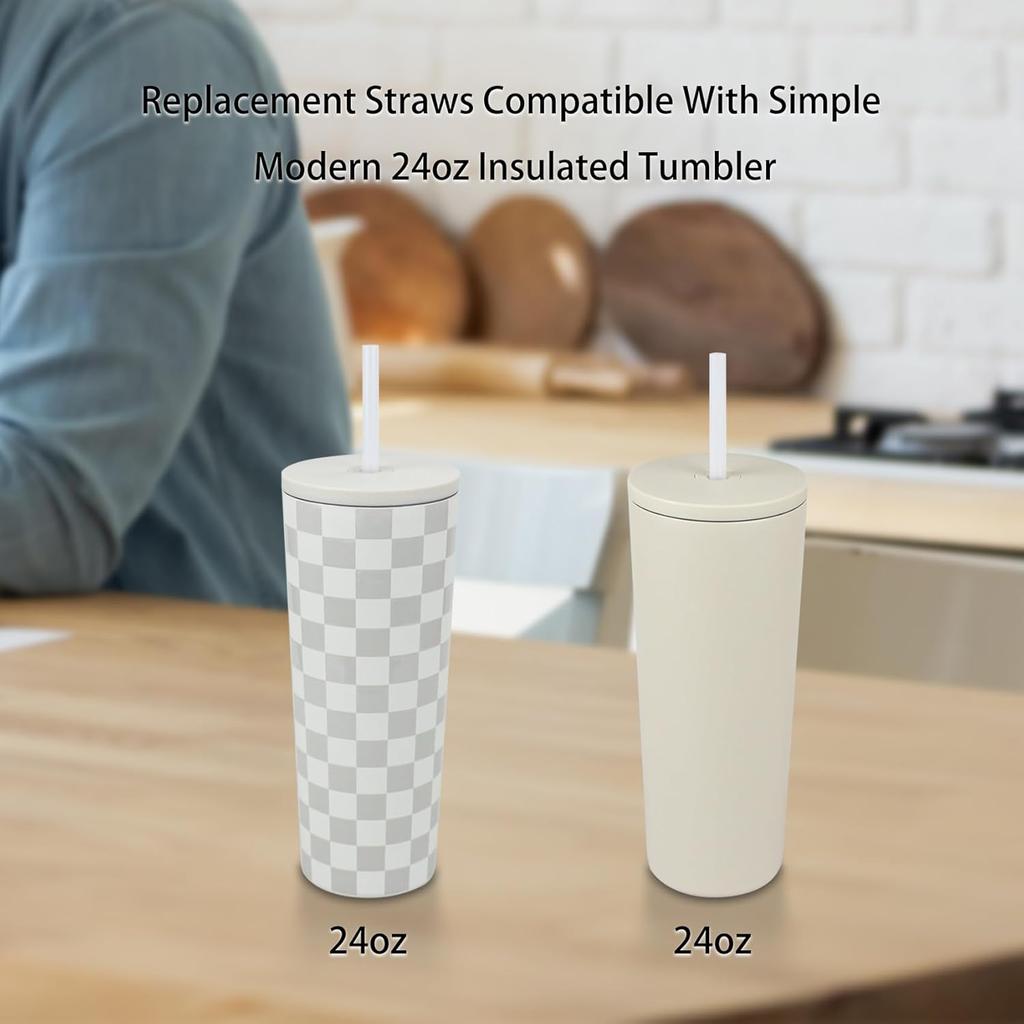 Replacement Straws Compatible With Simple Modern 24oz ulated Tumbler, with 1 Brush (6 Pack for 24oz)