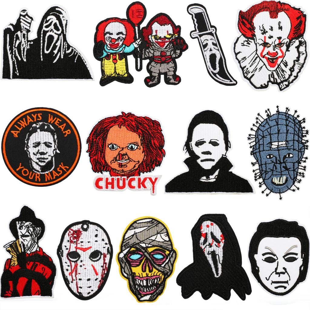 Horror Tree Demon Embroidery Cloth Sticker Mummy Patch Sticker Computer Embroidery Chapter Ghost Embroidery Sticker Cartoon Haunted House Patch