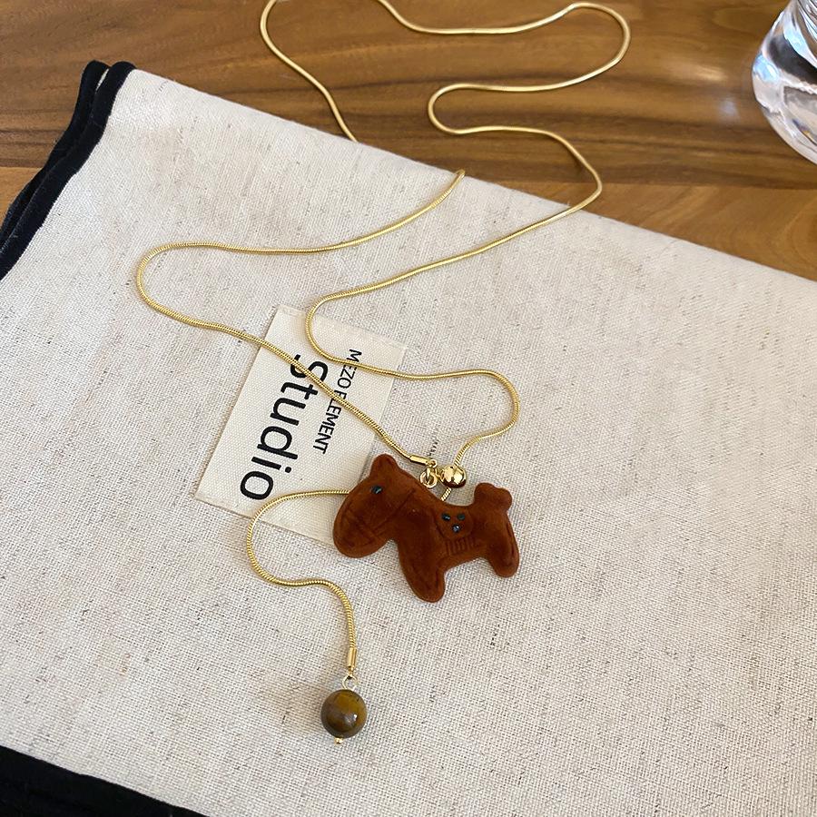 Винтажный кулон с тигровым глазом, колье на ключицу - Осенне-зимний высококлассный модный аксессуар.