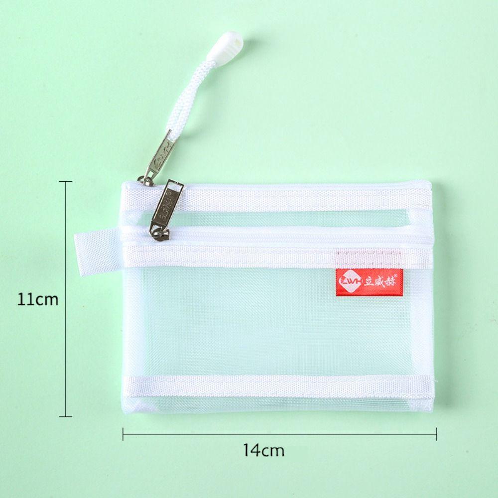 

Change Storage Bag Double Layer Coin Bags Cosmetic Bag Mini Coin Purse Cute Clear Mesh Bag Men