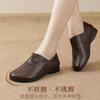 Real soft leather mom shoes 2025 new spring round toe retro lazy shoes classic soft sole breathable single shoe for women