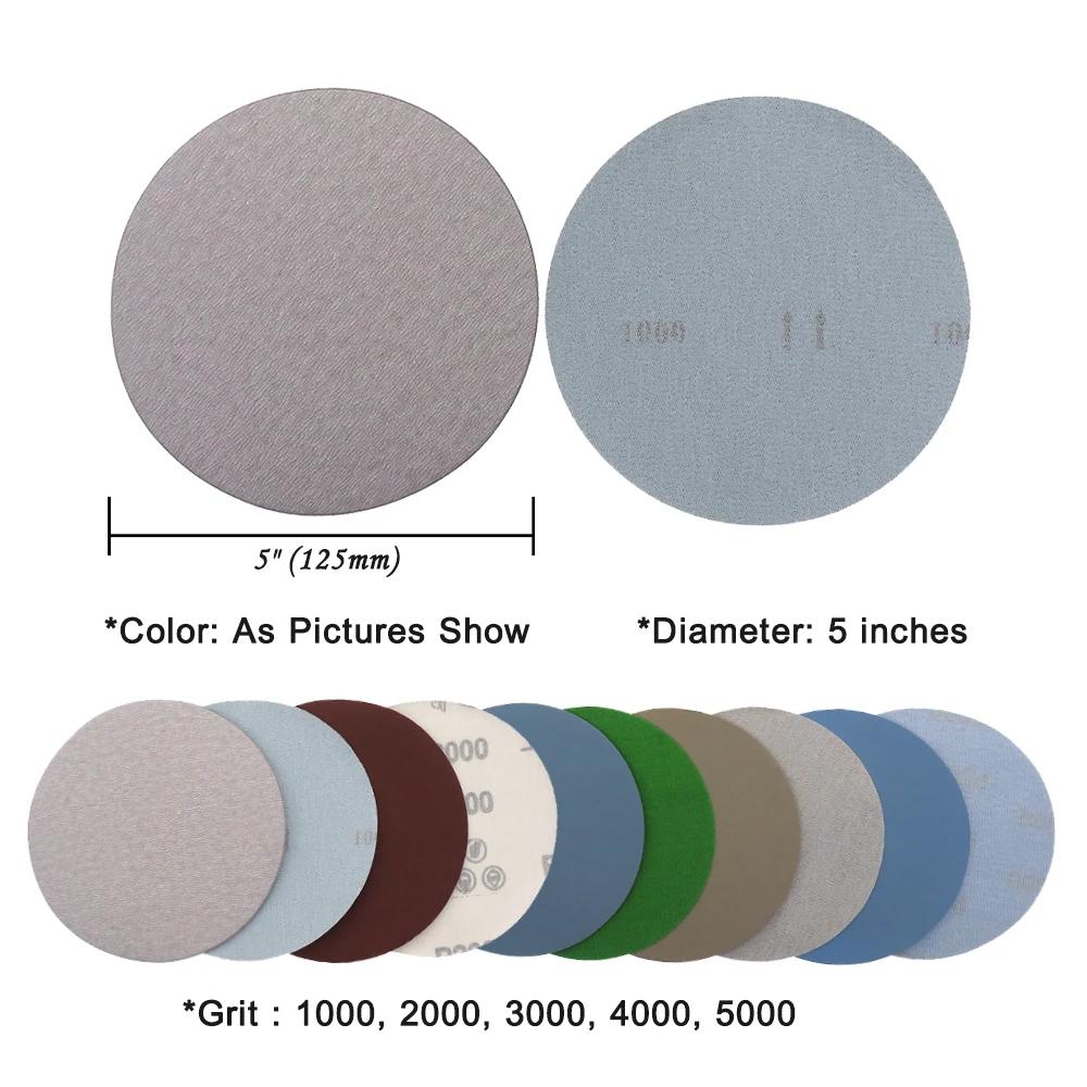 5 Inch 15 Pcs Wet and Dry Sanding Discs Assorted 1000-5000 Grit Sandpaper 125mm Compatible for Random Orbital Sanders Polishing
