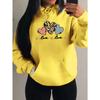 Pink Leopard Print Heart Combination Printing Women Hoody Loose Hip Hop Hoodie Casual Fleece Sportswear Y2K Hoodies