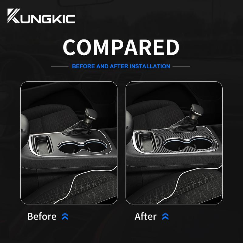 Real Soft Carbon Fiber For Dodge Durango 2018   Car Gear Shift Panel Transmission Console Cover Sticker Interior