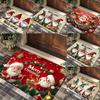 Festive Christmas Doormat with Elf Santa Snowman Design Non Slip Holiday Entrance Mat for Living Room Bedroom Front Door Mat