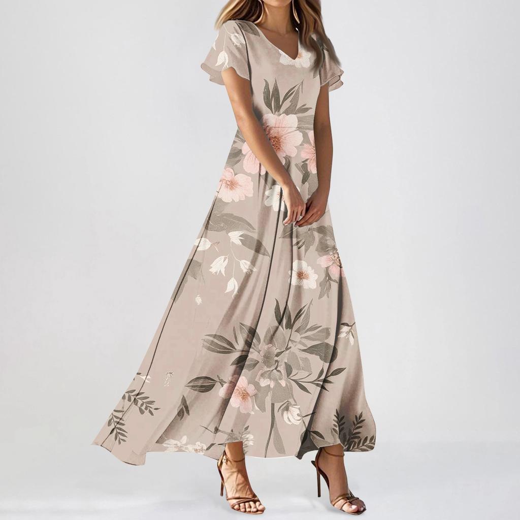 Women's Fashion Casual Floral Print Dress