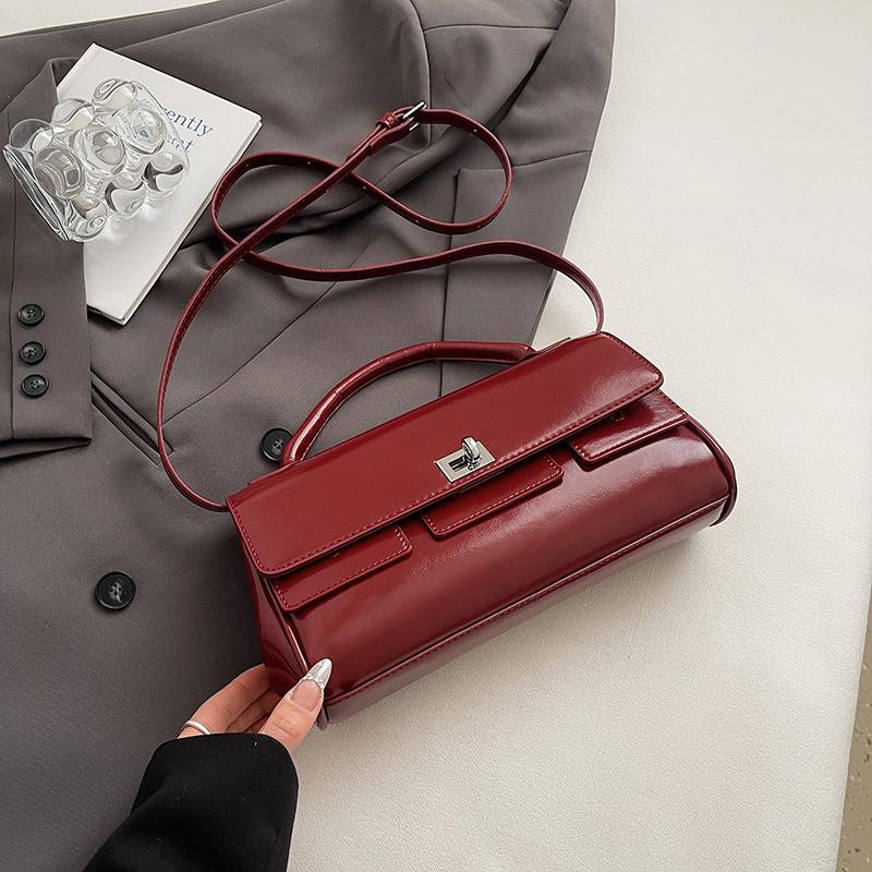 

Chic Pink Handbag for Women New Elegant One Shoulder Bags Texture PU Crossbody Bags Luxury Designer Red Wedding Bride Pack (20cm<Max Length<30cm) красный