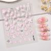5D Embossed Pink Flower & Butterfly Nail Art Stickers - Charming DIY Nail Decals