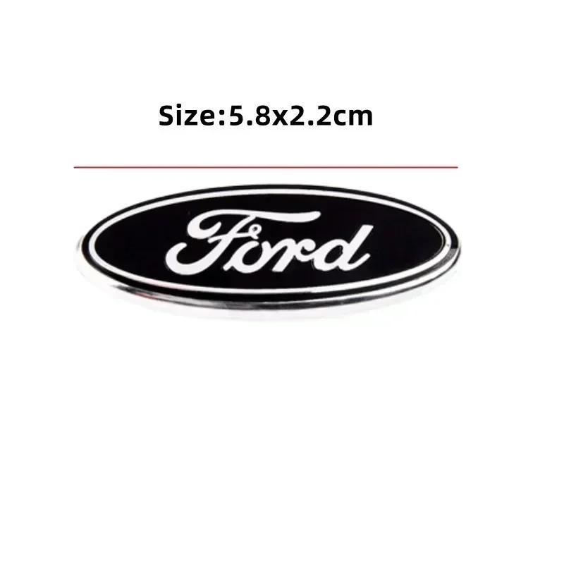 Sticker For Ford MK4 Taurus Escape Ecosport Edge Focus Ranger Mondeo Fiesta Kuga Fusion 58x22mm Alloy Car Steering Wheel Emblem