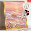 5D DIY Pearl Art Kit Sunset Ocean Waves Decor Home Wall Decoration