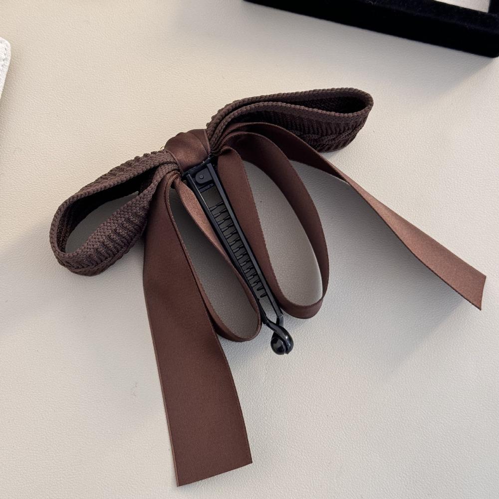Large Size Bowknot Ribbon Hair Clip Fabric Hairpin Creative Vertical Clip  Female