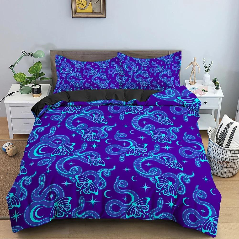 3D Butterfly Print Bedding Set Skin Friendly Duvet Cover With Pillowcase King Queen Size Quilt Cover Home Textiles
