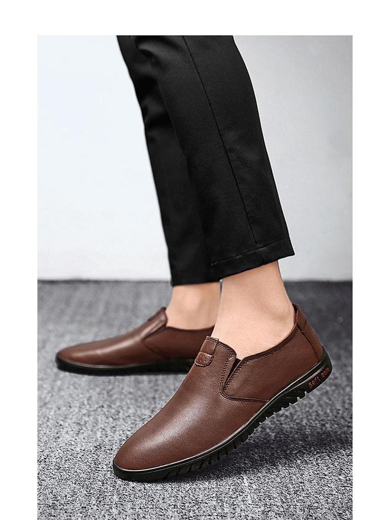 Men's Autumn Korean Style Leather Shoes - Trendy Casual Business Footwear