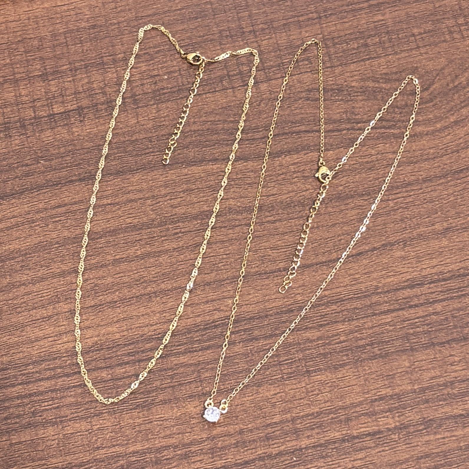 Elegant Double Layer Water Wave Cross Chain Necklace For Women With CZ Zirconia Simple And Stylish Jewelry Gift золотой