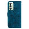 For Xiaomi Redmi 15 5G (Global) (169mm) Stand Case Lily Flower Imprint Leather Phone Cover with Wrist Strap