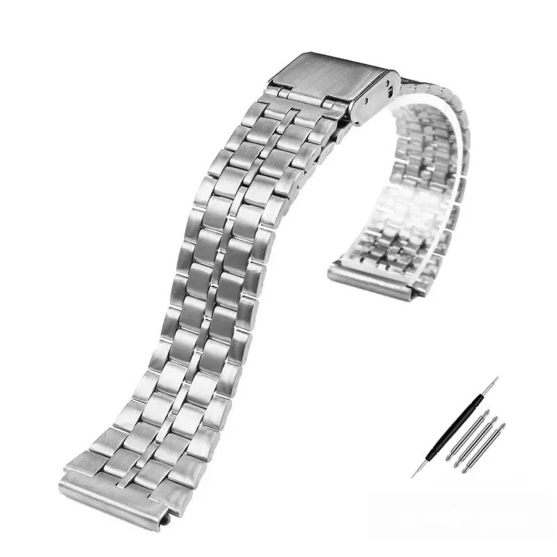 18mm Fine Steel Watchband for CASIO A158 / A159 / A168 /A169 /B650 /AQ230/ 700 Classic Small Square Silver Block  Metal Strap