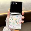 Blumenbedruckte magnetische durchsichtige Handyhülle für Samsung Galaxy Z Flip7 FE Flip6 Flip5 Flip7 6 5 faltbare transparente harte PC-Abdeckung