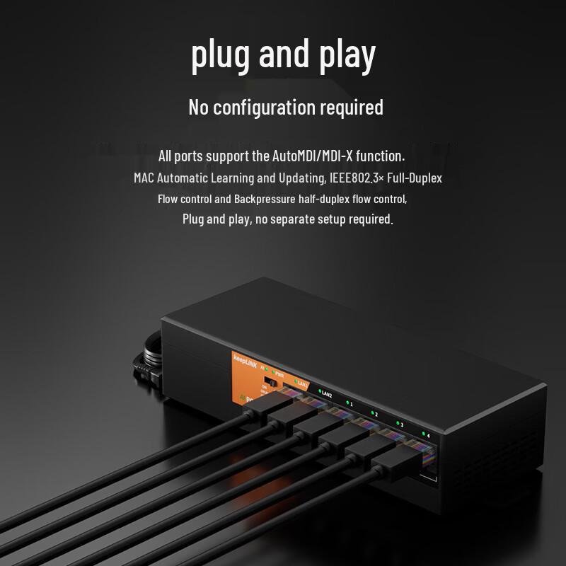 keepLINKAI 6-Port 100Mbps PoE Switch (52W)