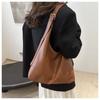 Simple Leather Tote Bag Designer Commuting Sling Bag Trendy Shoulder Bag  Men Women