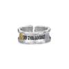 Adjustable Open Ring Couple Set Vintage Style Unisex Geometric Letter Design Copper Band With Plating