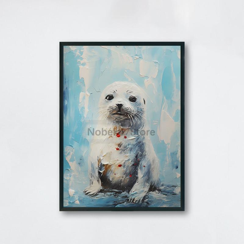 Cute Baby Animal Nursery Posters Cute Wildlife Prints Canvas Oil Painting Woodland Wall Art Pictures Home Kids Room Decoration