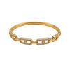 Minimalist 18k Gold Plated Zircon Square Cuff Bracelet For Women Jewelry Fashion Accessory